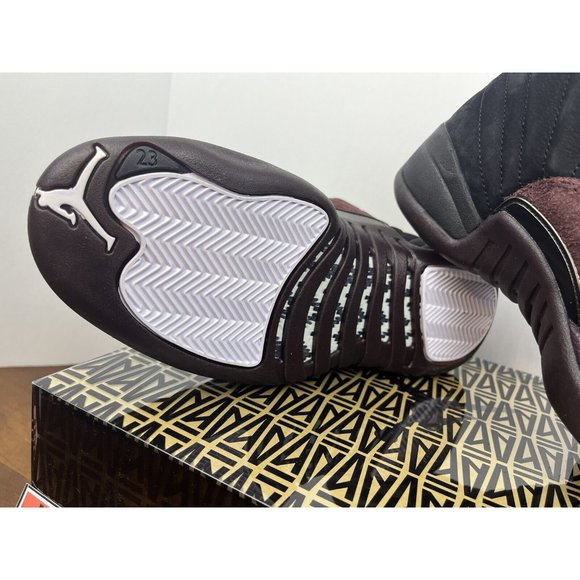 8.5W/7M Jordan 12 SP x A Ma Maniere “Black" DV6989-001 Black Maroon Basketball - Picture 8 of 13